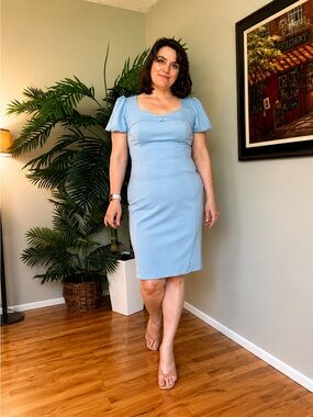 Belle Poque Powder Blue Vintage Inspired Wiggle Dress • XL